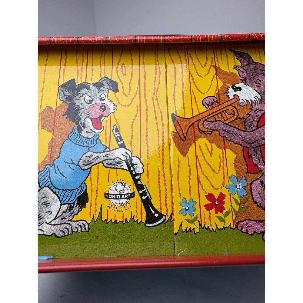 Fido's Musical Dog House Metal Toy Ohio Art Co. w/ Swiss Music Unit Vintage READ - Picture 10 of 16